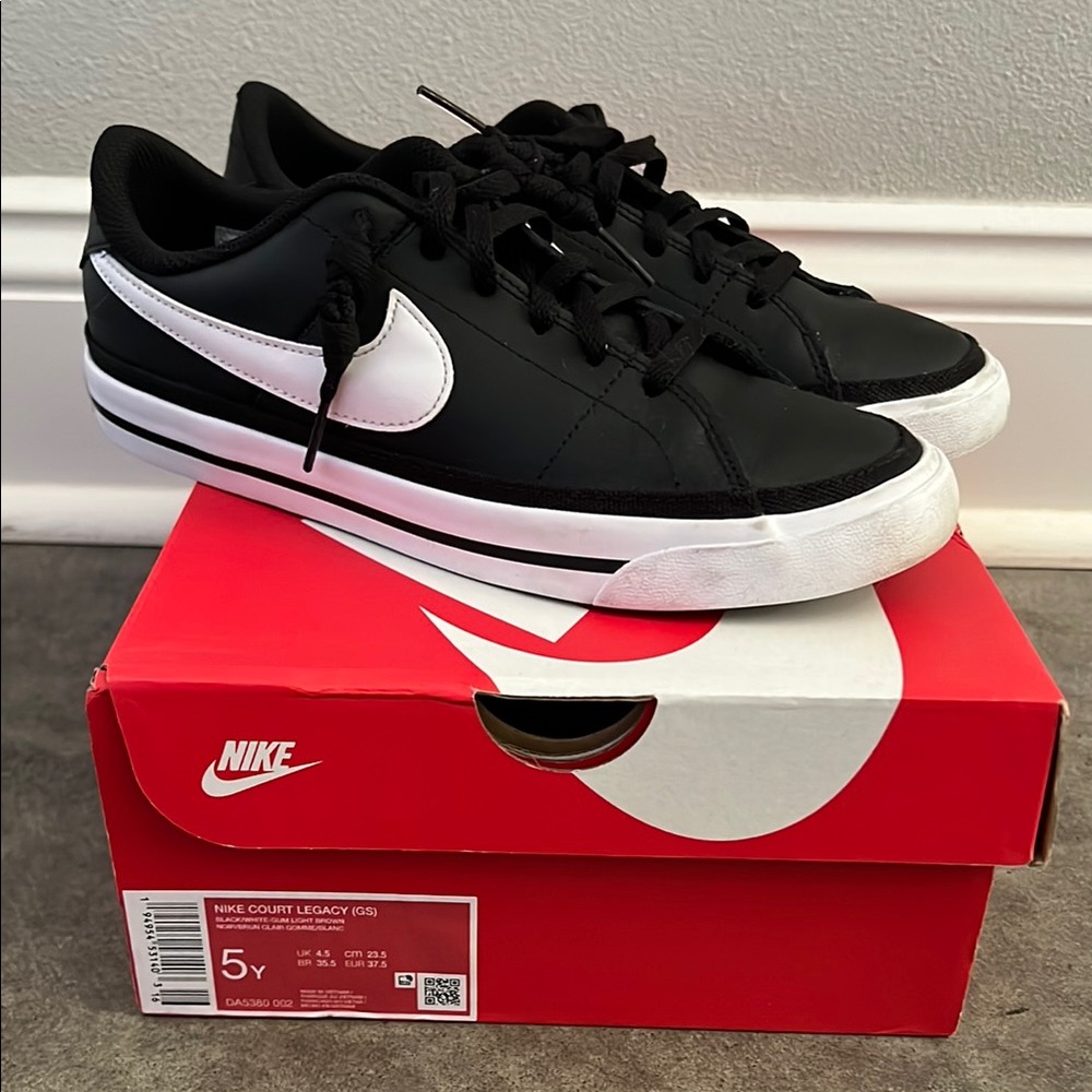 Nike Court Legacy Black and White Sneakers